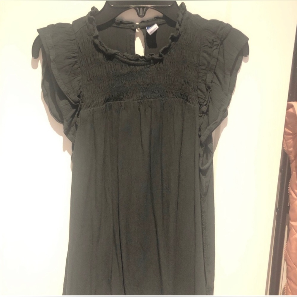 Old Navy Charcoal Dress with Ruffled Sleeves